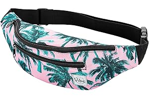 Vibe Festival Gear Sac Banane pour Homme et Femme –Plusieurs Couleurs– Sacoche Homme bandouliere Noir holographique Argent, Or pour Festivals, randonnée, Course à Pied, Cyclisme.