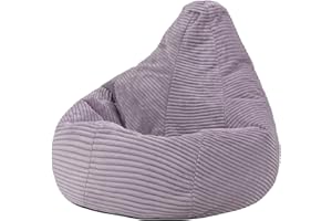 icon Dalton Kids Bean Bag, Lavender, Cord Kids Bean Bag Chair with Filling Included for Girls and Boys, Childrens Chair, Beanbags for Children, Playroom Décor, Bedroom Accessories