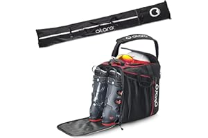 Otaro Housse de Ski pour 1 Paire & Housse à Ski pour 2 Paires | Sac de Skis à Longueur réglable, Hydrofuge et résistant à l'eau, Fermetures éclair Robustes