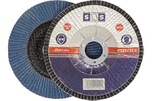 SBS Fächerscheiben | ø 125 mm | Korn 80 | 10 Stück | INOX Blau für Winkelschleifer Schleifmop