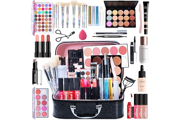 FantasyDay Calendrier de l'Avent 2025 Beauté pour Femmes et Filles, Kit de Maquillage Complet Coffret Xmas Makeup Set avec Ombres Paupière, Rouge à Lèvre, Pinceaux, Correcteur, Mascara, Fard à Joues