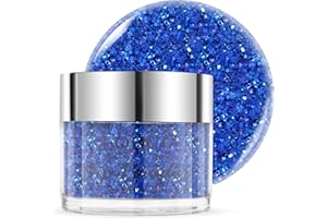 ‎EODCI EODCI Dipping Powder 28g, Blau Glitzer, Nagel Dipping Pulver Nail Dipping Powder French Nails Art Starter, Nagel Tauchpulver Maniküre Nail Art Set Keine Notwendigkeit Nagellampe