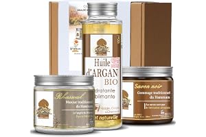 Maroc Argan Marocko skönhetssats, arganolja/tvål svart/Rhassoul Clay, 250 g