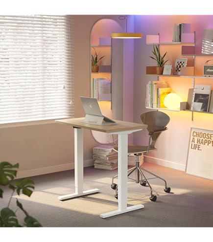 Bureau Réglable En Hauteur Avec Plateau 120x60cm Bureau Assis Debout Electrique Fonction Memoire 4 Hauteurs Vintage Brun 93498309