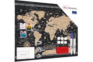 ‎ALLBOARDS ALLboards MetalBoard WELTKARTE 120x90cm + Zubehör-Set