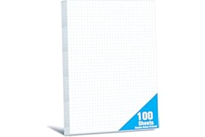 GETHELUD Blocco da 100 Fogli di Carta Millimetrata, Carta a Griglia Bifacciale 4x4 (4 Quadrati per Pollice), Blocco di Carta per Disegni Tecnici Facile da Strappare per Studenti, Ufficiali, Schizzi