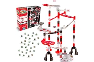 Marble Genius Marble Run Racing Set: 125-Piece Marble Run Racing Set Toys for Kids, Marbles Maze Tower Building Blocks, Marble Race Track Rolling Game, Educational Learning STEM Toy Gift, Racing