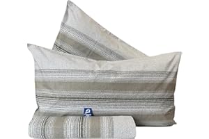 L'Emporio Casa Set Completo Lenzuola Matrimoniale Chloè, 100% Cotone Italiano, Effetto Setato (Creò Beige)