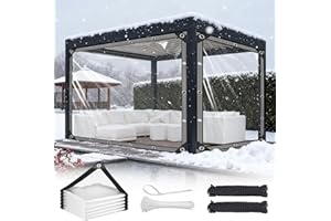 AMDIEU Clear Tarpaulin Waterproof Heavy Duty 2m x 2m Transparent Tarpaulin with Eyelets Tear Resistant 420 g/m² PVC Clear Tarp for Gazebo Balcony Rabbit Hutch Greenhouse Chicken Coop Balcony Outdoor