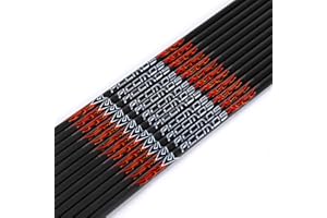 ACCMOS Diamètre Intérieur 6.2mm .244" Longueur Personnalisée Arbre de Flèche en Carbone 22-33 Pouces Spine 250 300 340 400 500 600 700 800 DIY Tube pour Arc à Poulies et Arc Recurve Adulte Jeunesse 12pcs
