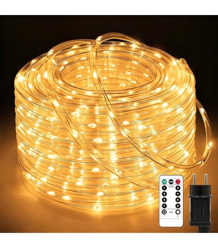 Tubo Luminoso Esterno 20M, SODREE 200 LED Luci Natale IP67 Impermeabile, Stringa 8 Modalità - Foto 8