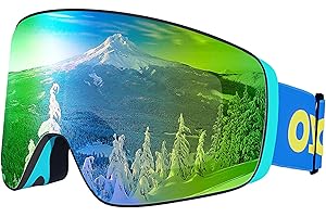Dizokizo Magnetic Ski Goggles with UV400 Protection - Anti-Fog OTG Snow Goggles for Men & Women Snowboarding & Skiing