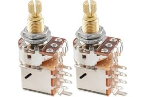 Musiclily Pro Brass Full Metryczna Potencjometr Gitaryowy Push Pull B500K Liniowy do Gitary Elektrycznej i Basowych (2 szt.)