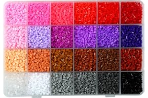 LIHAO 12000 Perles à Repasser, Taille Mini 2.6mm, 24 Couleurs avec Boîte de Rangement pour Loisir Créatifs - Version B