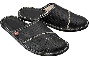 ESTRO Męskie Pantofle Skórzane, Domowe Kapcie Dla Mężczyzn M55