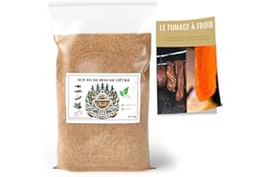 GRILL'N CHIPS Sciure de Bois de Hêtre 2,5Kg – Qualité Pro pour Fumage à Froid – 100% Naturelle – Granulométrie 0,5-1 mm – Générateur de Fumée, Fumoir Viande & Poisson – Fabriquée en France – Guide PDF à Télécharger