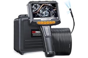 Doppio Lente Telecamera Endoscopio, SGAINUL Telecamera Ispezione Tubi con Schermo IPS da 5.0 Pollici Endoscopica Industriale IP65 Impermeabile con 8 + 1 Luce, 32G Scheda TF con Valigetta-10M