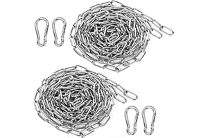 Vegena 2 Pièces Chaîne en Acier Inoxydable pour Fauteuil Suspendu 2 M, Chaîne Chaise Suspendu, Chaîne avec Deux Mousquetons pour Balançoires, Fauteuils Suspendus, Hamacs