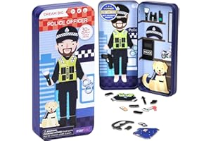mierEdu Magnetic Game Box Policeman - Promotes Motor Skills & Imagination | Perfect for Home & On the Go | Magnetic Dressing Game for Children from 3 Years