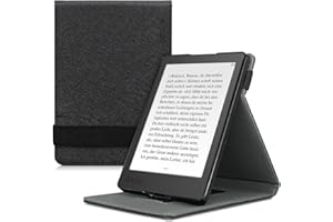 kwmobile Étui pour liseuse électronique Compatible avec Kobo Aura Edition 2 - Étui Housse Rabat liseuse Simili Cuir Noir
