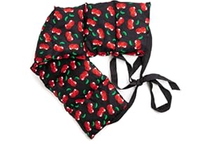 GIRAFFENLAND Cuscino con noccioli di ciliegia (65x15cm, cherry-black, 7 compartimenti con banda da legare) Cuscino termico, Fascia schiena, lombare e pancia