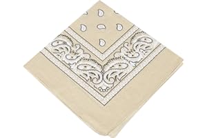 OXFORD NOVELTIES Unisex Paisley Bandanas (Beige)