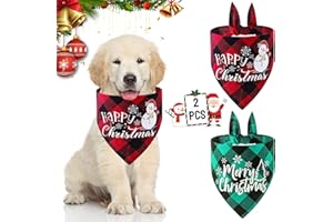 SUNSHINE SMILE Bufanda para Mascotas 2 Piezas, Bufanda Triangular para Mascotas, Navidad Mascotas Bandanas, Pañuelo de Navidad, Bandana para Perros, Adecuado para Perros Pequeños/Medianos/Grandes (Patrón 3)