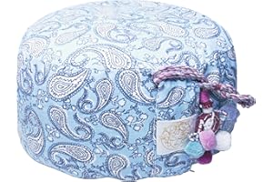 YOMANIS Zafu meditation pillow 31cm round 18cm height social seat & fair organic cotton certified Öko Tex Bioland spelz spelz Demeter Mühle Yoga travel pillow with stick