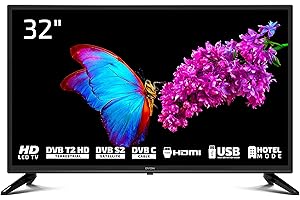 DYON Enter 32 Pro X2 80 cm (32 pouces) TV (Triple Tuner (DVB-C/-S2/-T2), Mode Hôtel, USB Media Play.) [Modèle 2022], Noir