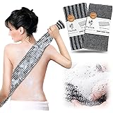 Yiclick Confezione da 2 asciugamani esfolianti per il corpo, spugna doccia bagno, spugna corpo naturale, guanto doccia, spugn