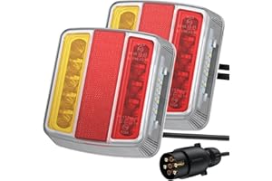 PROZOR 2PZ Luci per Rimorchio 12V 18 LED Luci per Rimorchio con Omologare E11 Fanali LED Rimorchio Impermeabile IP65 Fanali Posteriori Rimorchio per Rimorchio Camper Camion Trattorere - Vite