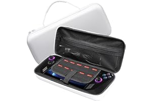 QINOUK Etui pour ASUS ROG Ally X, [Antichoc] Dur Etui Protecteur Voyage Case, Portable Stockage Etui pour ASUS ROG Ally X-Blanc