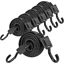 6 Stück Spanngurte Mit Haken – Verstellbare Gepäckspanner 50/100/200 Cm Für Fahrrad, Motorrad & Camping