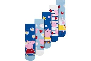 United Labels Peppa Pig strumpor för flickor – barnsneakers barnstrumpor strumpor blå (förpackning med 5)