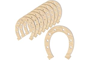 Creative Deco 10 x Formes Fer à Cheval | 16,5x14,5cm | Découpes en Bois Contreplaqués Non Peints | Decoration à Accrocher Peindre Décorer | Tranche Ornement Suspendus pour Cadeau Peinture Pyrogravure