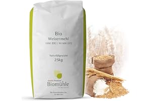 HABERFELLNER Bio Weizenmehl 25kg Typ 1050 | Hochwertiges Mehl - gentechnikfrei und pestizid-kontrolliert | Ideal zum Backen von Brot und Brötchen