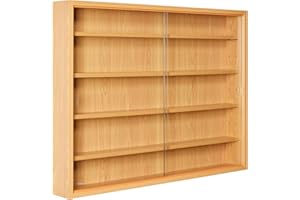 Inter Link Espositore da parete per oggetti da collezione Mobile a 4 ripiani 5 scomparti per miniature MDF Decoro Faggio (80x60x9,5 cm) Acquario