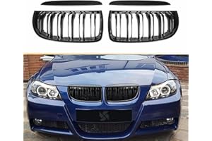 YIUBCZOQI E90 riñones negro rejilla para BMW Serie 3 E90 E91 2005 – 2008 E91 doble puente riñón barbacoa deportiva