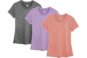 icyzone Donna Maglietta da Sportivo Ampia con Scollo Tondo Corsa Fitness T-Shirt Pacco da 3