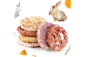 Abizoo 6 Stück Kaninchen Kauspielzeug Luffa,Natürliche Luffa mit Blütenblättern meerschweinchen Futter Hasen Spielzeug für Hamster, Kaninchen, Ratten, Chinchilla