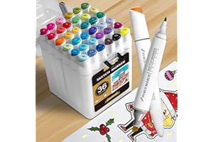 PENCILMARCH Alcohol Sketch Markers 36 Colours Marker Pens with Carry Case for Artists, Drawing, Graphic Design, Anime, Comic, Adult Colouring, Kids and Manga Art Colouring Pens
