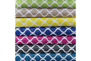 NEOTRIMS Waterproof Canvas Fabric,Water Repellent Lattice Quatrefoil Design,600 Denier Tough Outdoor Indoor Upholstery & Garden Material,Water Slides Off. Drab Lime Green,2 Mt