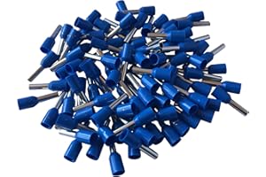 GTSE 100 pcs Blue Single Entry 2.5mm² Bootlace Ferrule Connector Insulated Cord Pin End Terminals