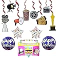 FI - FLICK IN Bollywood Retro Style Party Decoration Item set cutout props 21pcs Indian Cinema Swirl Theme Party items(Pack of 21, Multicolor)