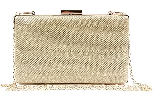 Jywmsc Damska kopertówka, błyszcząca, wieczorowa torebka z paskiem na łańcuszek, na wesele, imprezę, złoto, Rozmiar uniwersalny, Elegancki