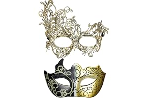 Venezianische Maskerade Maske 2 Stück Herren Damen Elegant Maskenball Maske Sexy Schwarz Spitze Maske Paare Schwarz Zubehör Valentinstag Halloween Karnevalsparty Fasching Maskerade Mottoparty Cosplay