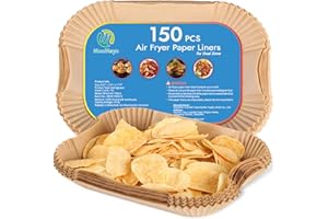 MOOMEYO 150PCS Air Fryer Liners for Ninja Dual, AF300UK AF400UK Disposable Paper Liners Accessories, Airfryer Parchment Liners Compatible with Ninja Cosori Cecotec and Other Dual Zone Air Fryers
