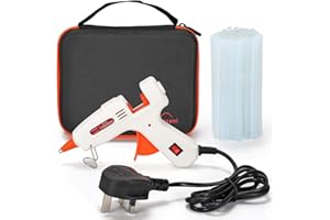 Vinsani Hot Glue Gun with Carry Case 20W Mini Glue Gun with 50pcs 7mm x 150mm Glue Sticks for Kids Craft Hobby Art DIY Home Office Repair Fabric Metal Wood Glass Card Plastic