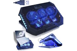 AABCOOLING Scutum - Schneller Kühlvorgang, Leistungsstark, Laptop Ständer mit 6 Lüftern PC Notebook, RGB LED, Stand, Lüfter, für Notebooks und Consolen, Unterlage mit Kühler, 4-stufige Winkel