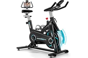 Wenoker Velo d'appartement pour la Maison, Silencieux Vélo de Fitness d'Intérieur avec Résistance Réglable, velo d appartement avec APP, Écran LCD, Siège Confortable, charge jusqu'à 160 kg